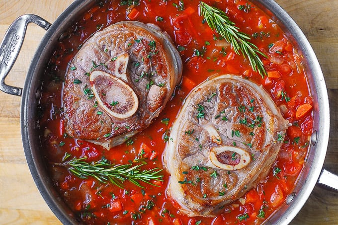 Veal Shank Braised in Red Wine and Tomatoes