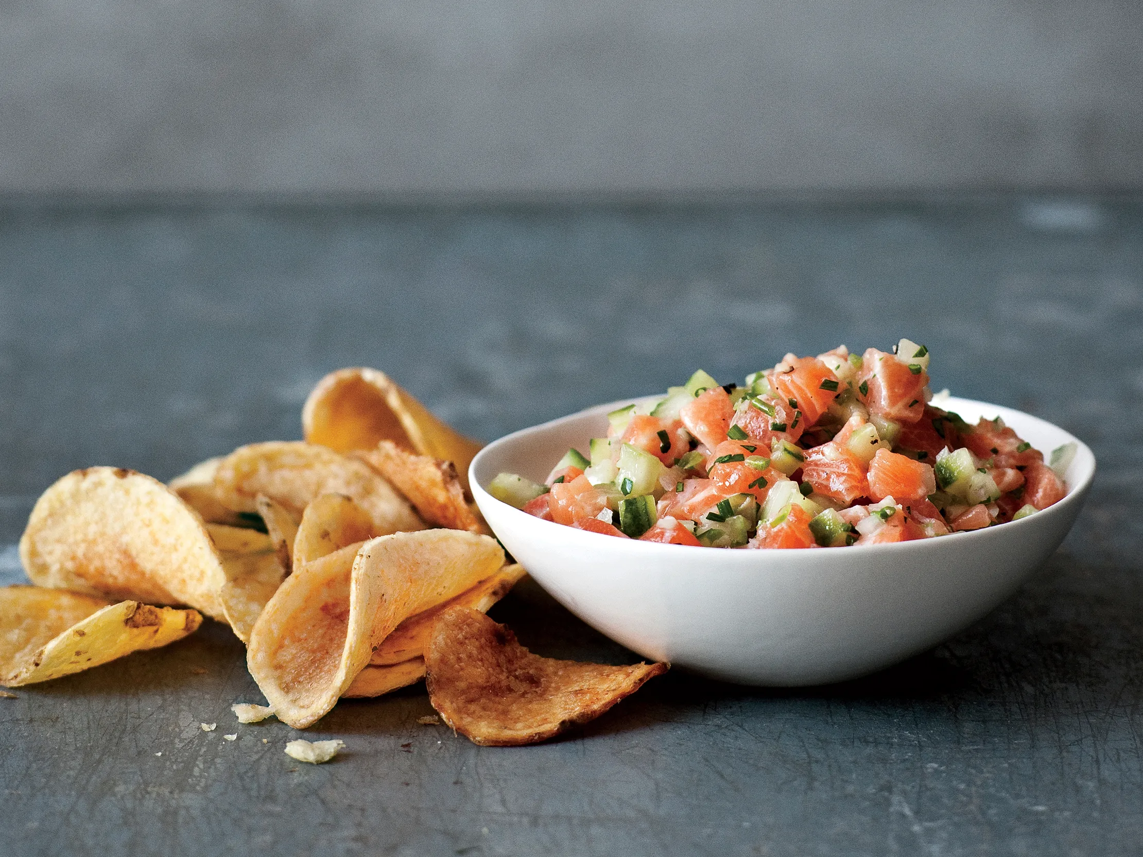 Salmon Tartare Nacho Style