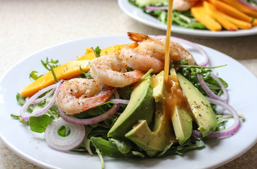 Seafood Salad with Avocado Wasabi Lime Dressing