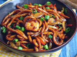 Udon Noodles with Seafood and Yakitori Sauce